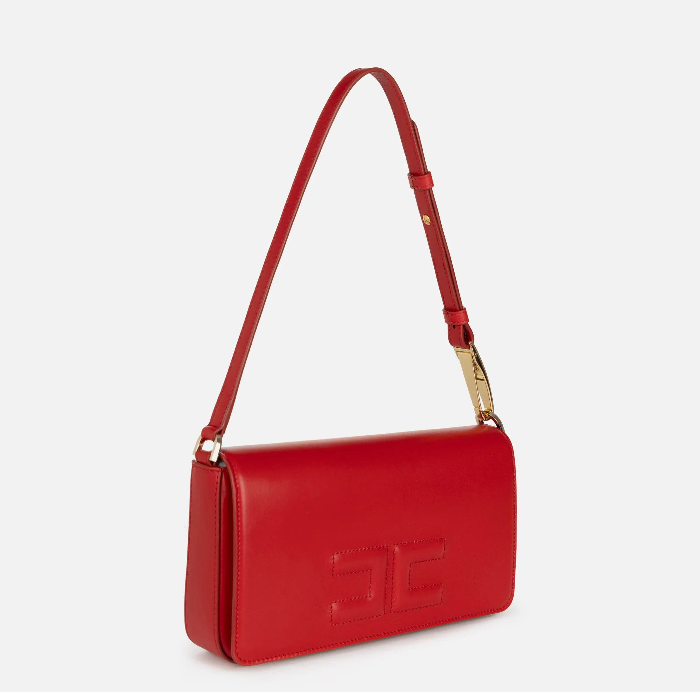Borsa a tracolla in pelle con logo embossed