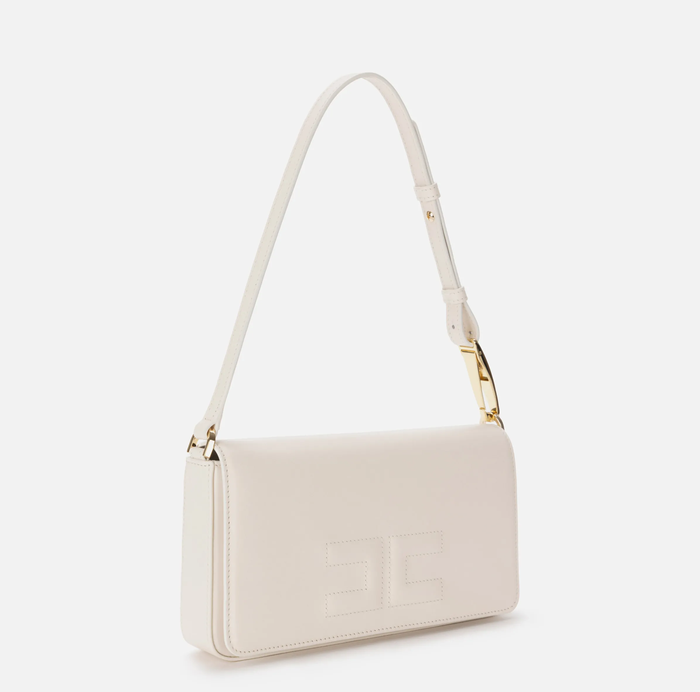 Borsa a tracolla in pelle con logo embossed