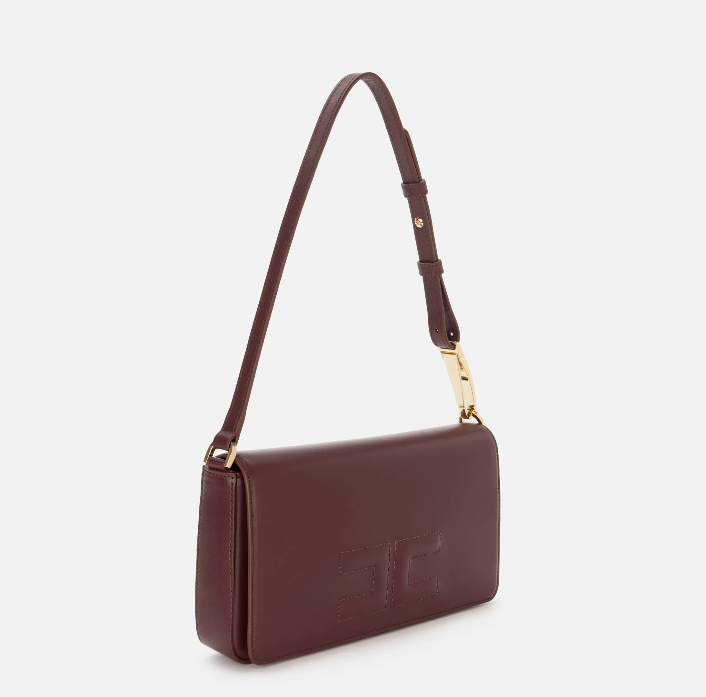Borsa a tracolla in pelle con logo embossed