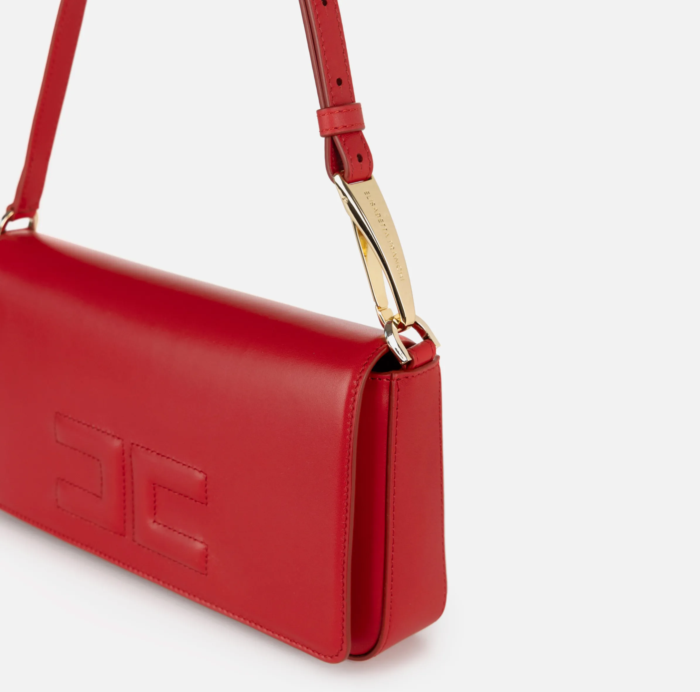 Borsa a tracolla in pelle con logo embossed