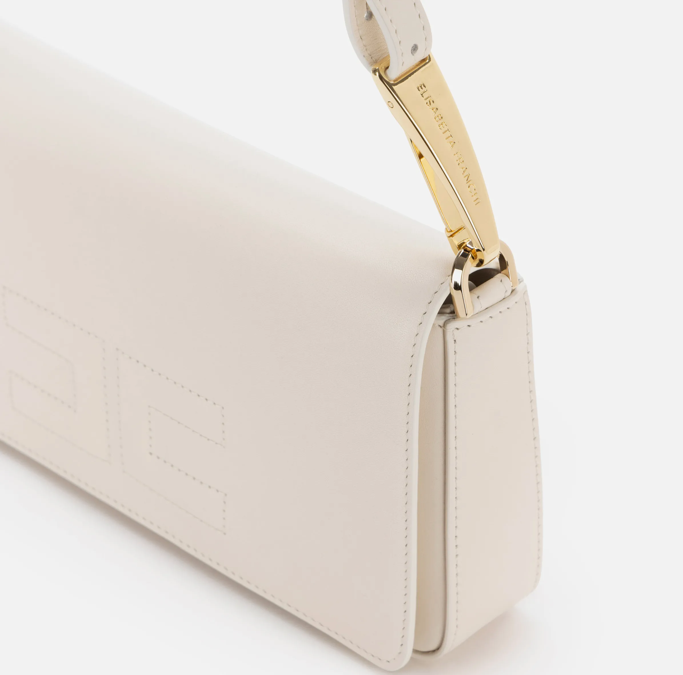 Borsa a tracolla in pelle con logo embossed
