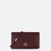 Borsa baguette in nappa con placca logo