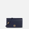 Borsa baguette in nappa con placca logo