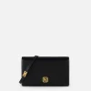 Borsa baguette in nappa con placca logo