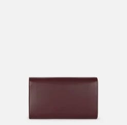 Borsa baguette in nappa con placca logo