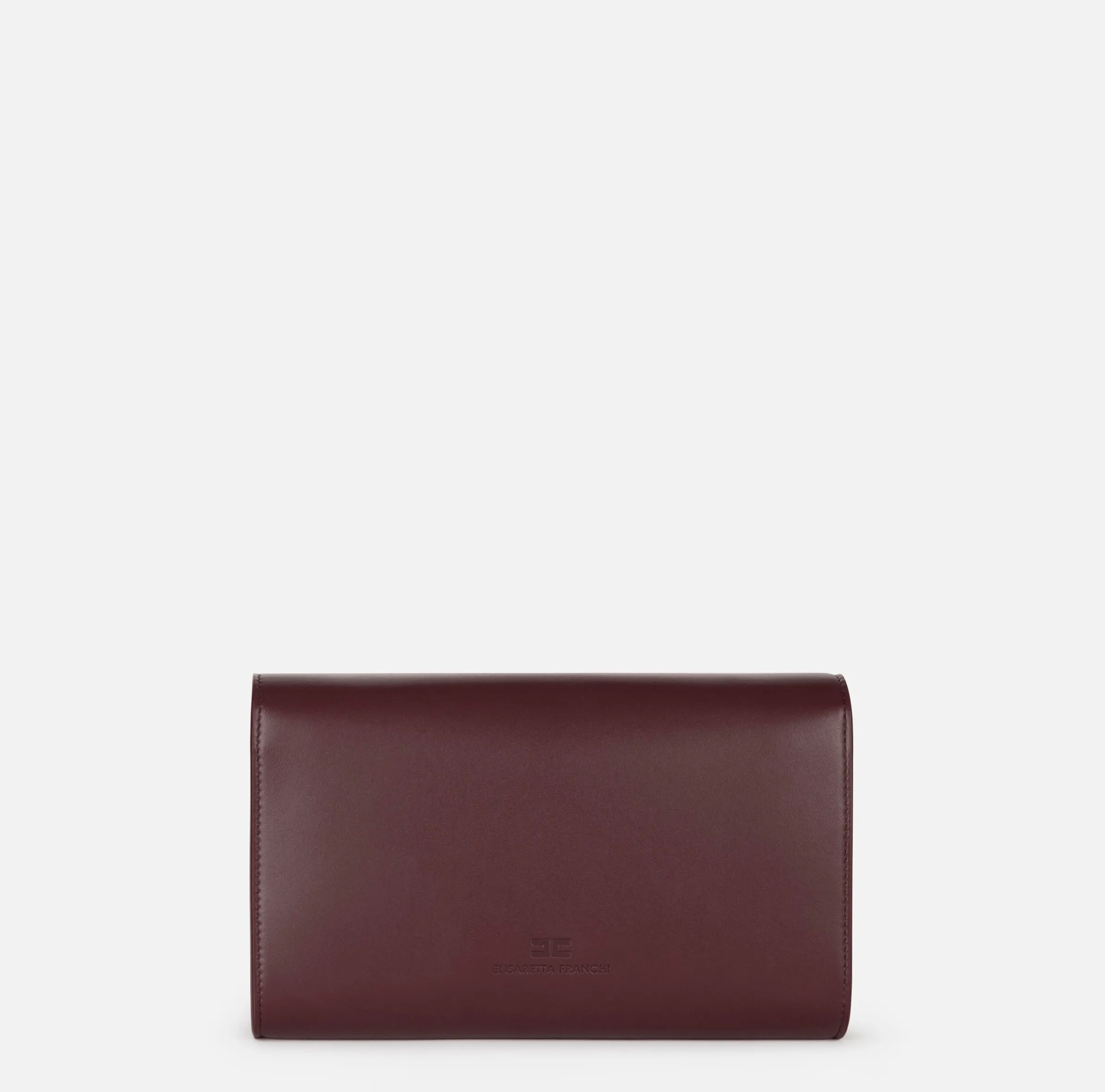Borsa baguette in nappa con placca logo