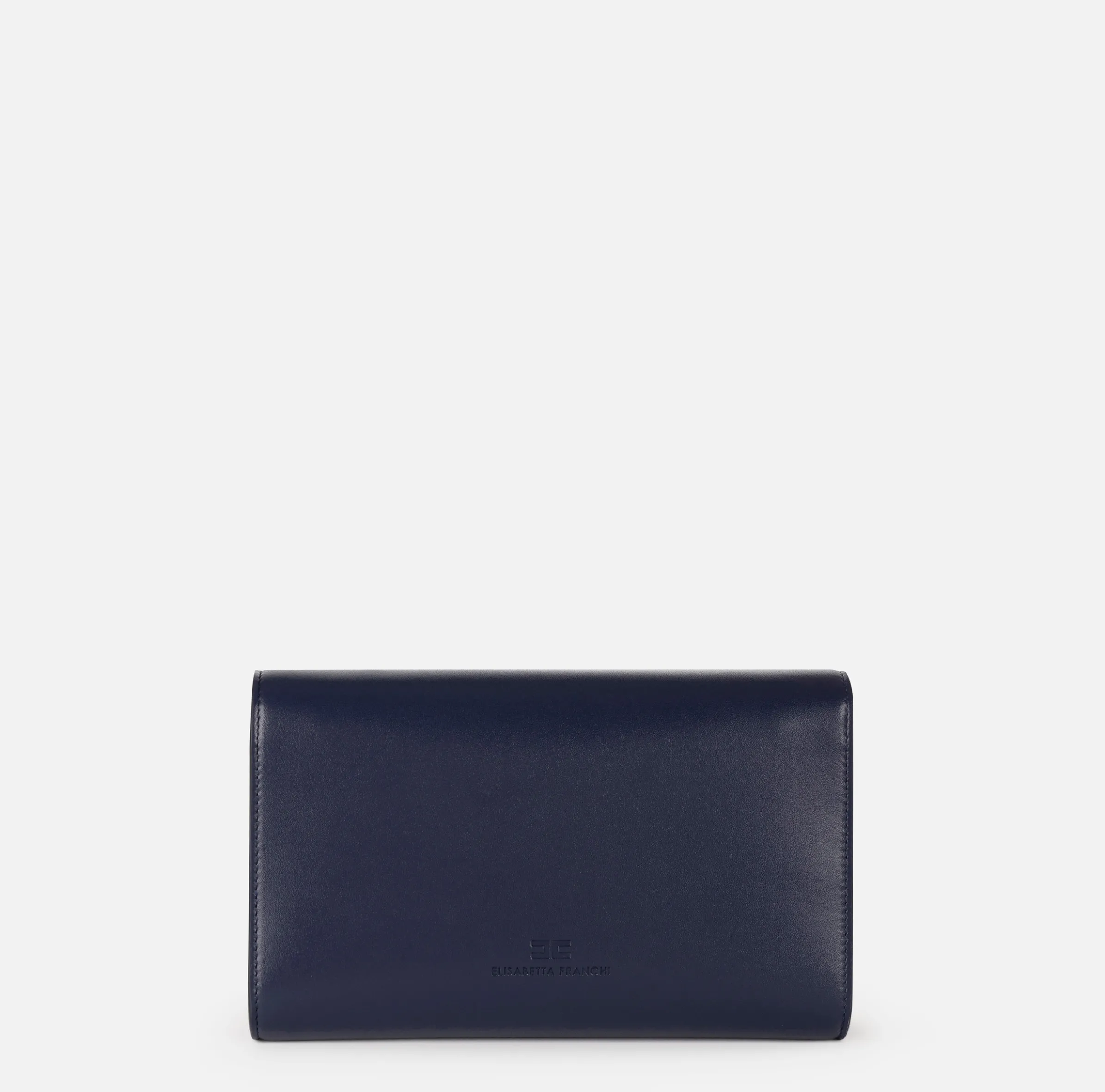 Borsa baguette in nappa con placca logo