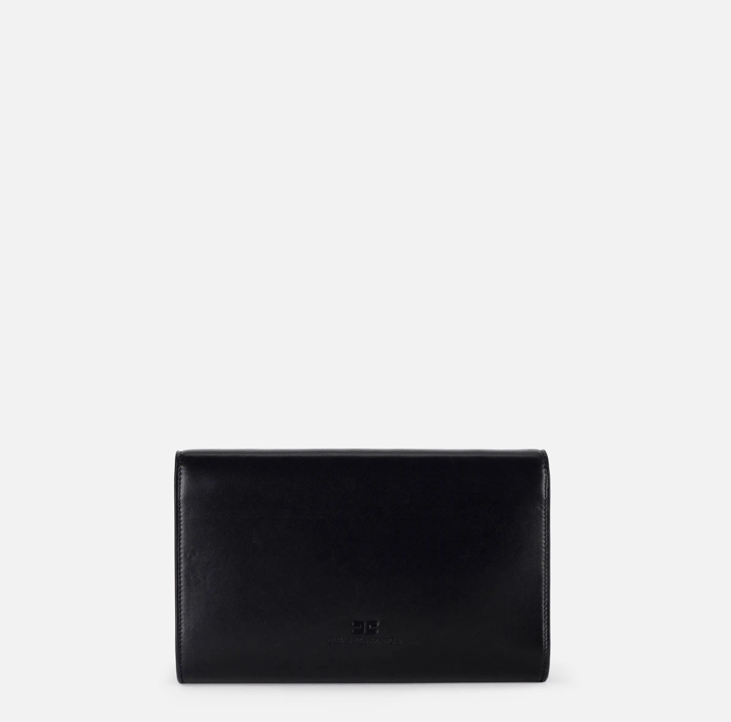 Borsa baguette in nappa con placca logo