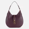 Borsa hobo grande in materiale effetto pelle con zip