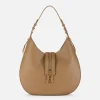 Borsa hobo grande in materiale effetto pelle con zip