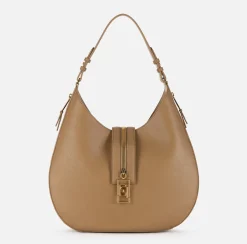 Borsa hobo grande in materiale effetto pelle con zip