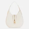 Borsa hobo grande in materiale effetto pelle con zip