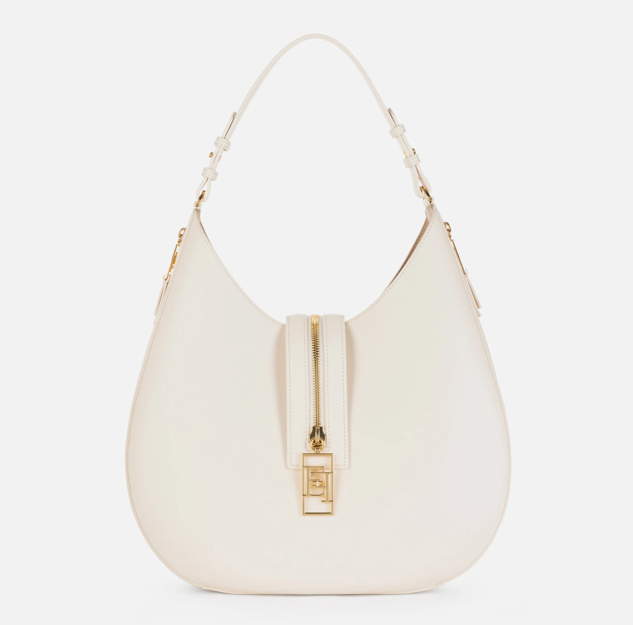 Borsa hobo grande in materiale effetto pelle con zip