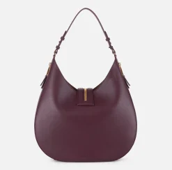Borsa hobo grande in materiale effetto pelle con zip
