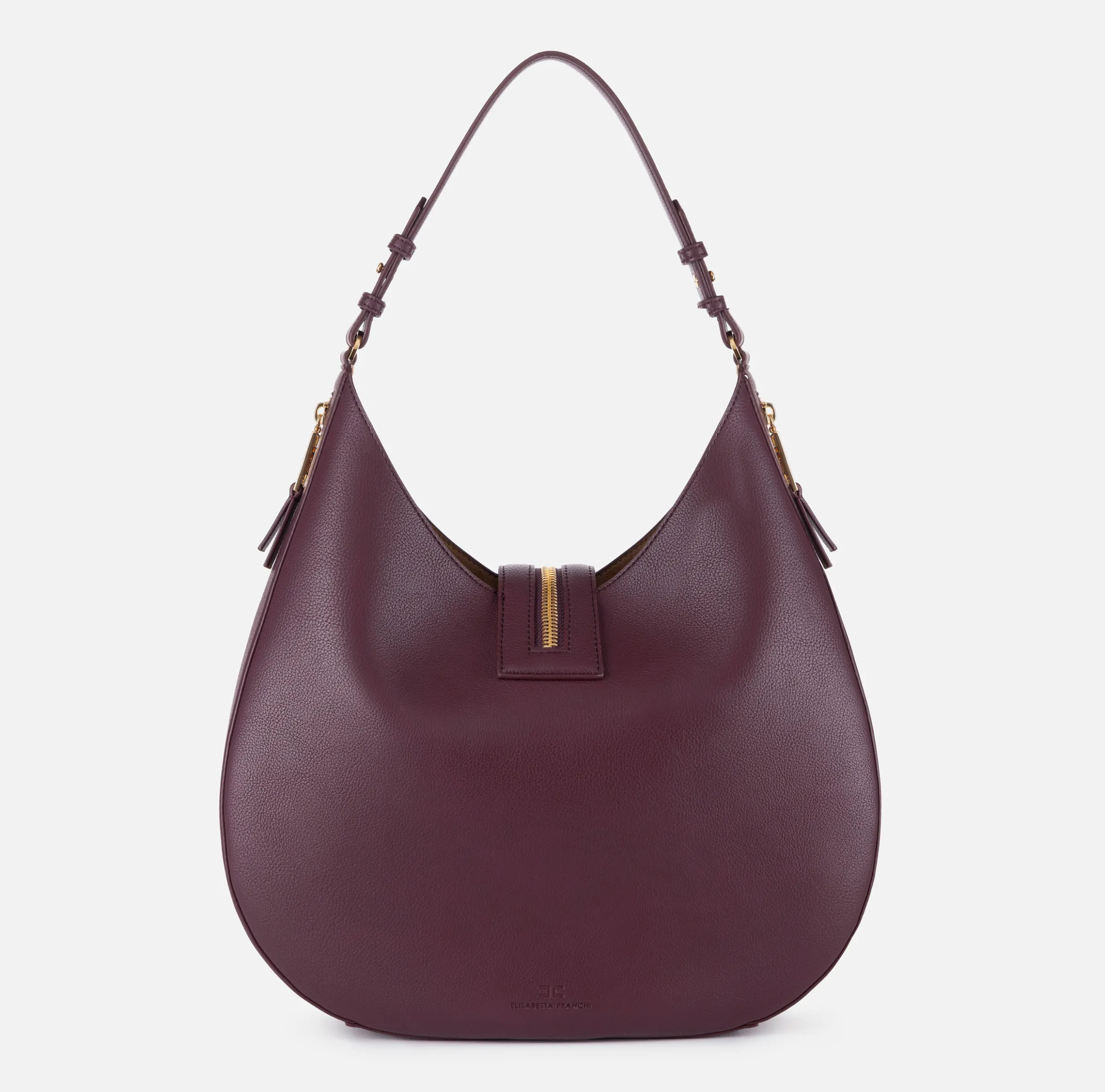 Borsa hobo grande in materiale effetto pelle con zip