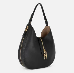 Borsa hobo grande in materiale effetto pelle con zip