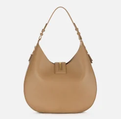 Borsa hobo grande in materiale effetto pelle con zip