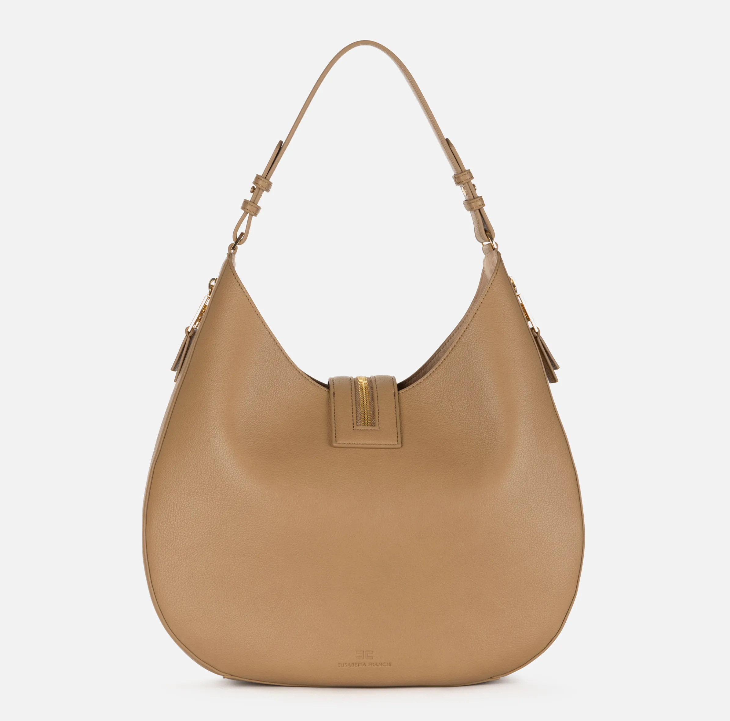 Borsa hobo grande in materiale effetto pelle con zip