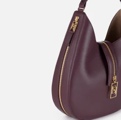 Borsa hobo grande in materiale effetto pelle con zip
