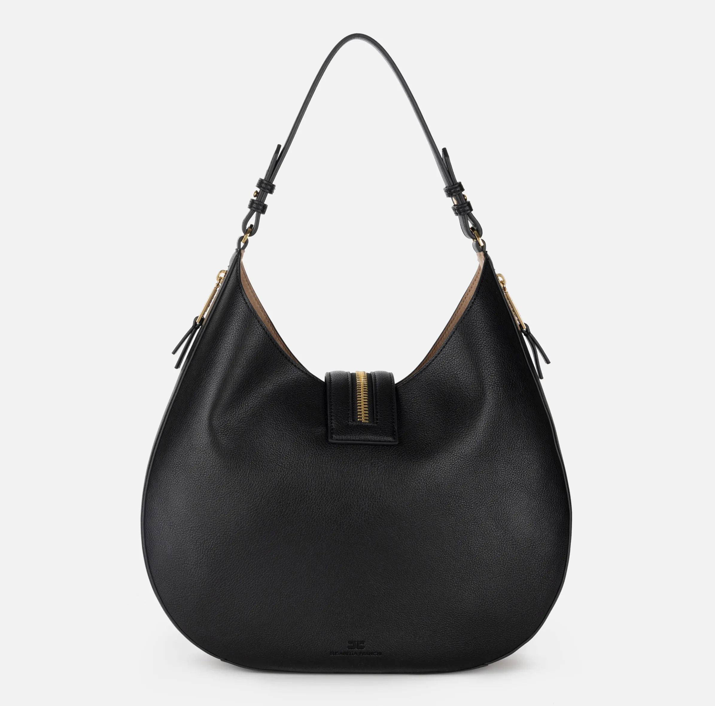 Borsa hobo grande in materiale effetto pelle con zip