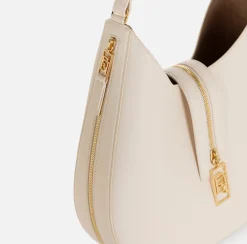 Borsa hobo grande in materiale effetto pelle con zip