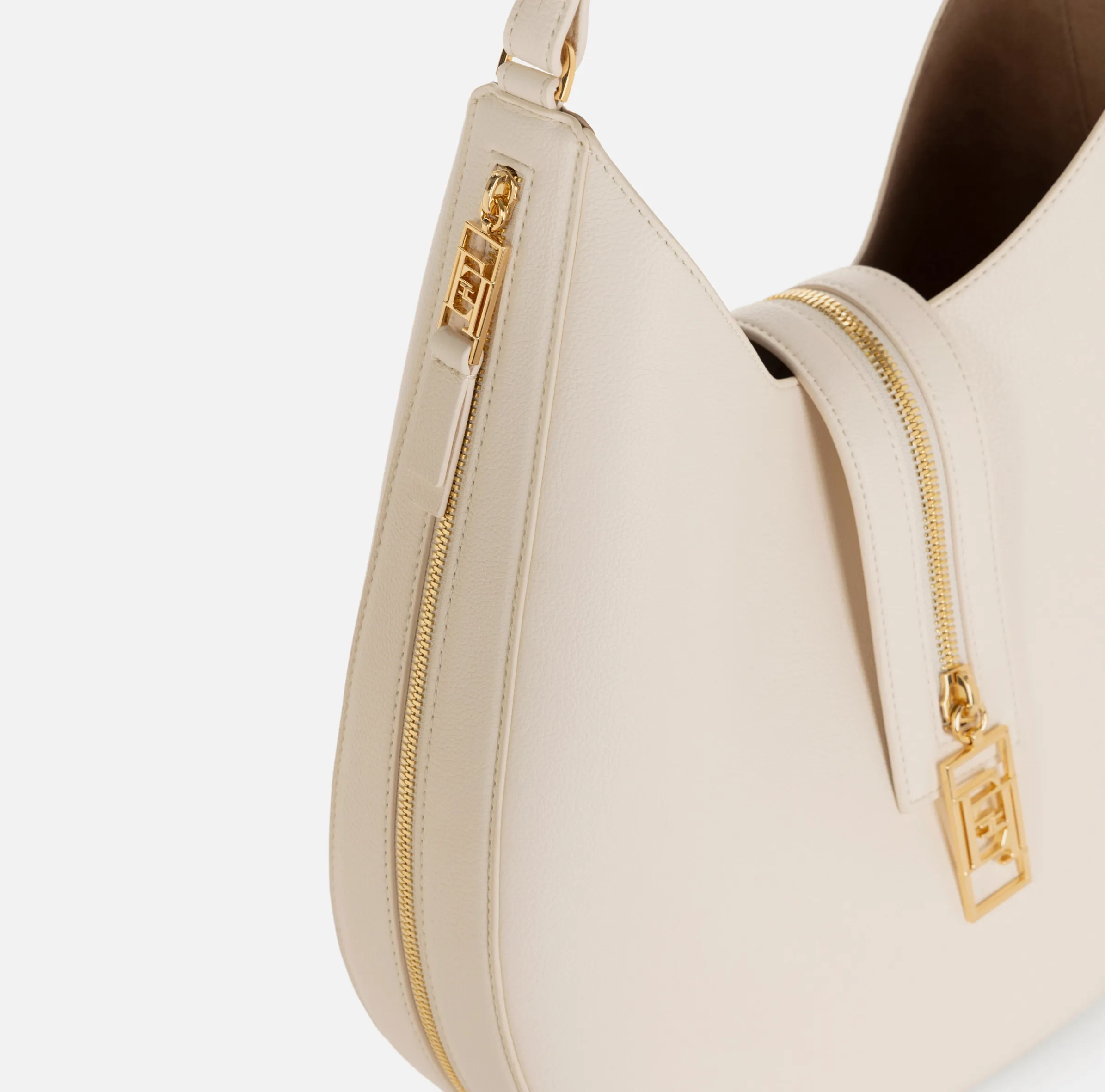 Borsa hobo grande in materiale effetto pelle con zip
