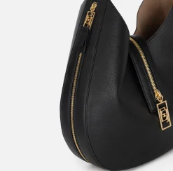 Borsa hobo grande in materiale effetto pelle con zip