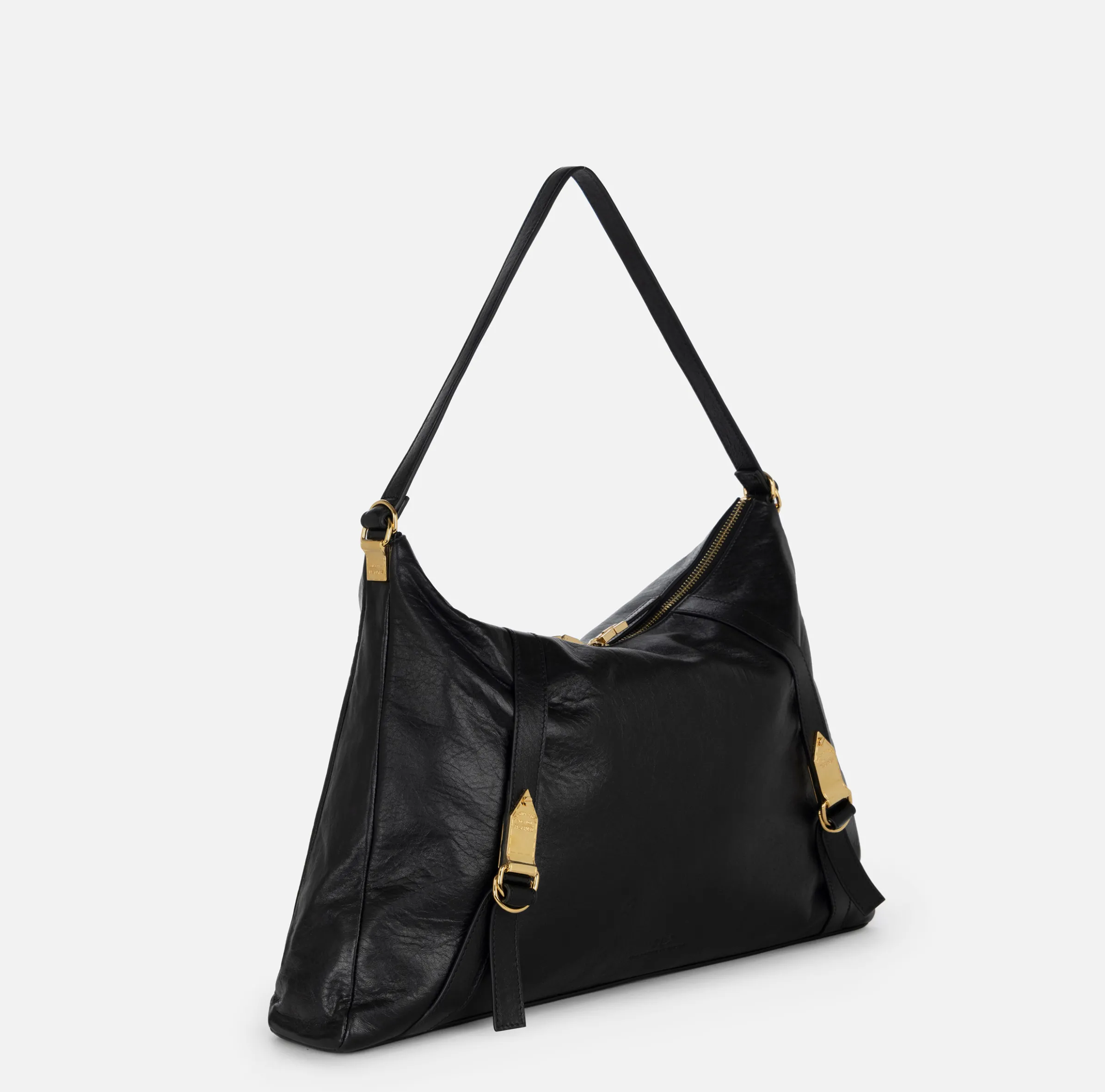 Borsa hobo in nappa lucida