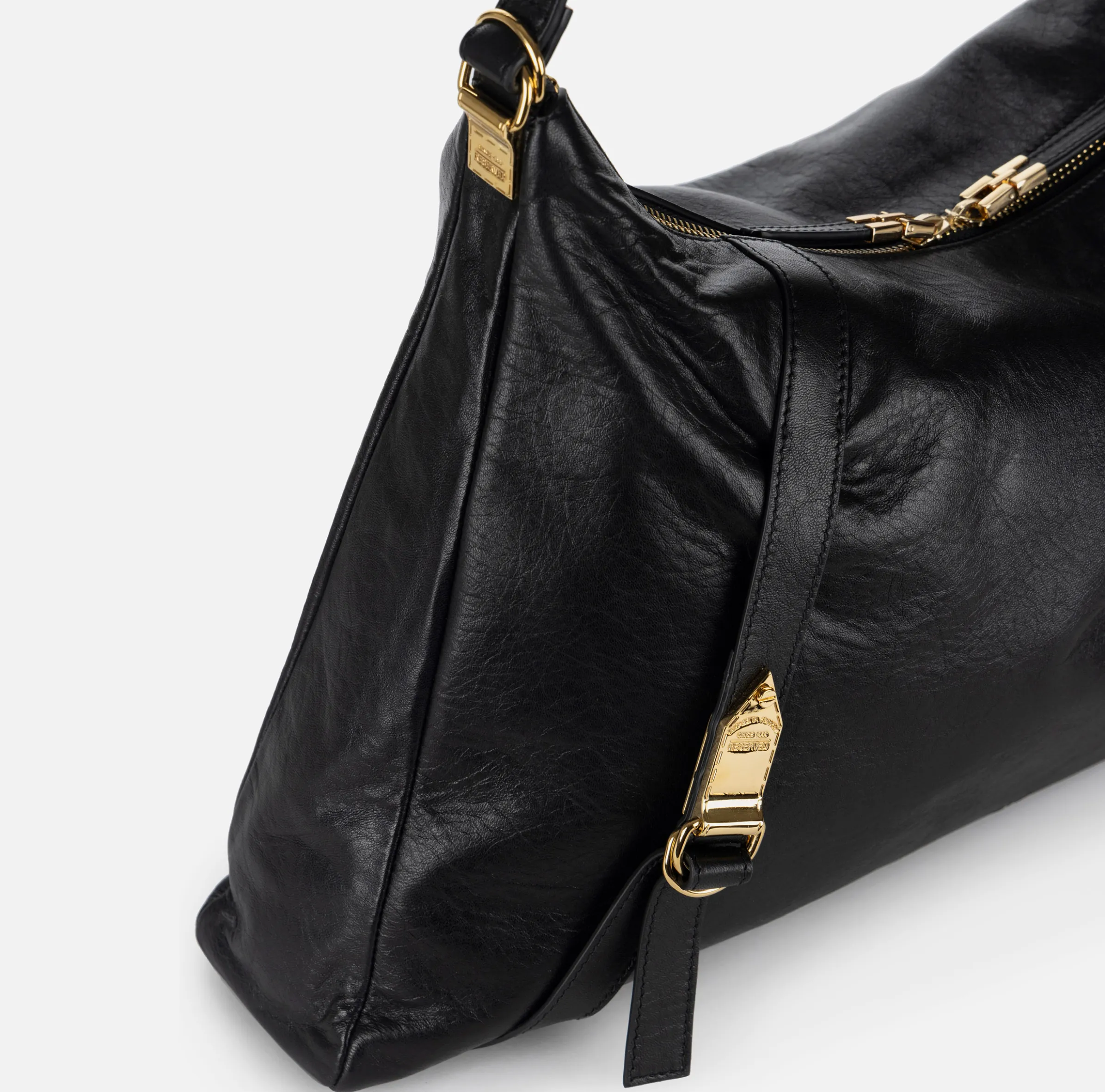 Borsa hobo in nappa lucida