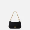 Borsa hobo in tessuto con tracolla charms