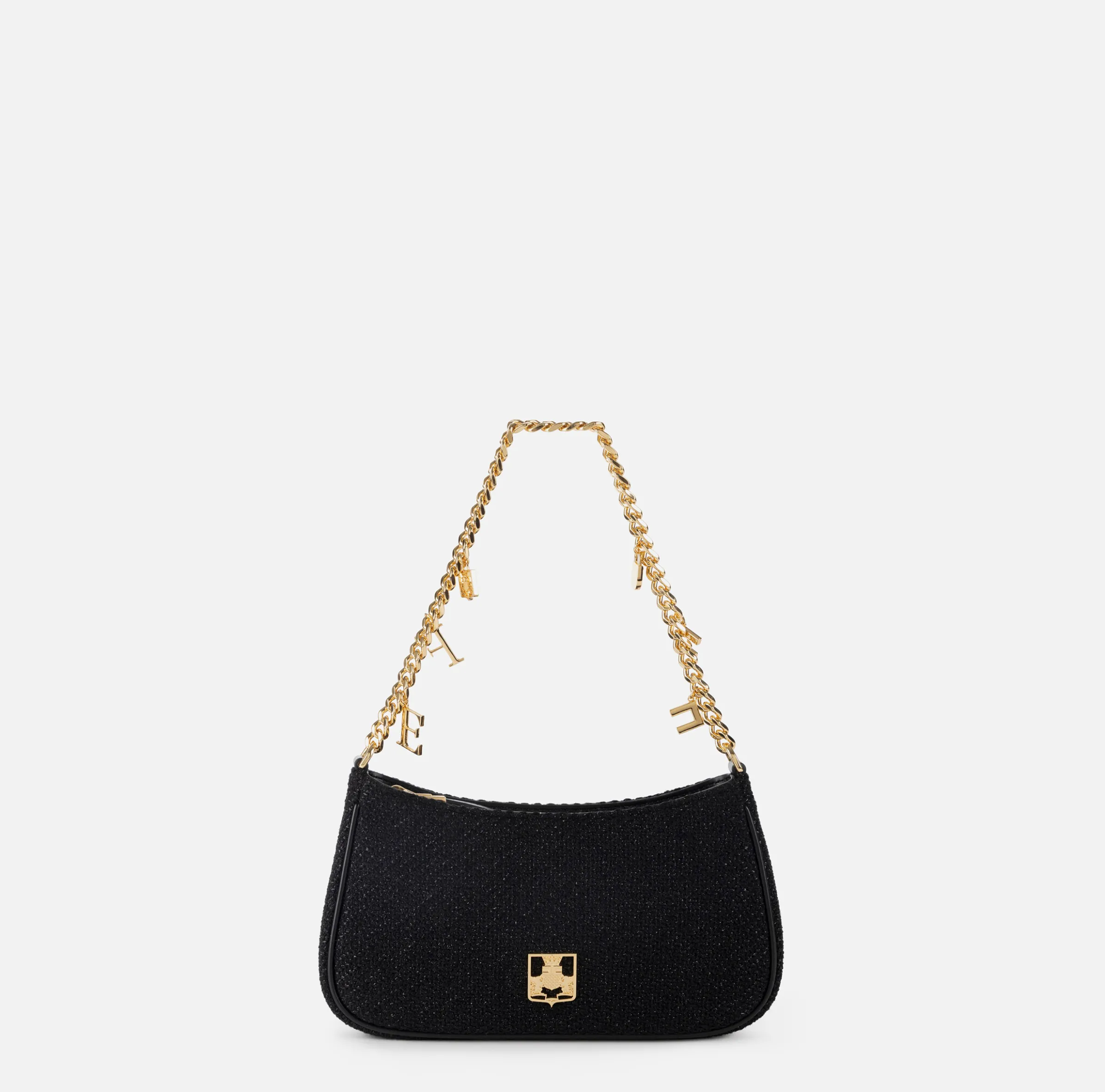 Borsa hobo in tessuto con tracolla charms