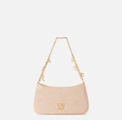 Borsa hobo in tessuto con tracolla charms