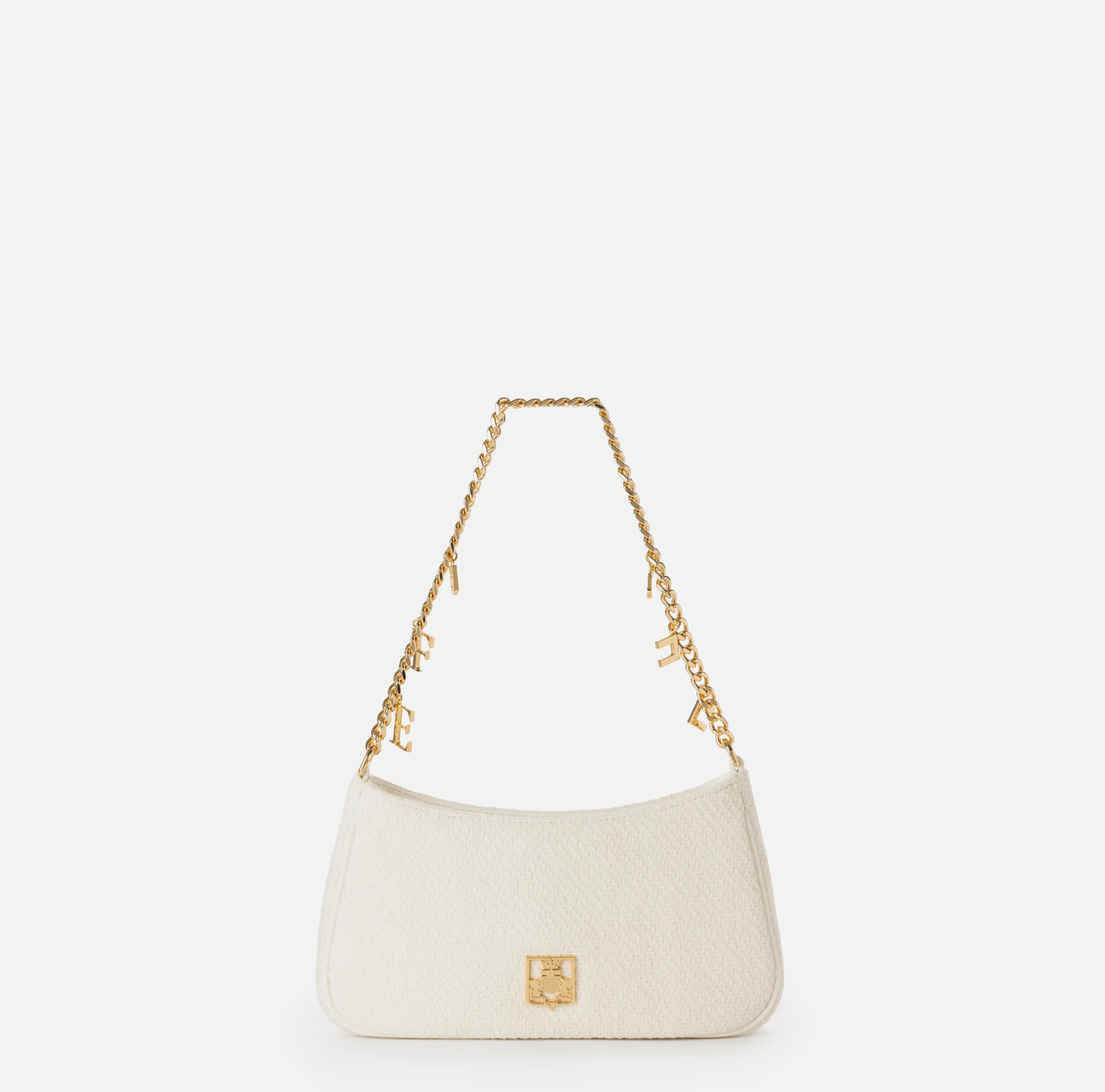 Borsa hobo in tessuto con tracolla charms
