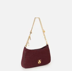 Borsa hobo in tessuto con tracolla charms