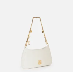 Borsa hobo in tessuto con tracolla charms