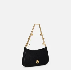 Borsa hobo in tessuto con tracolla charms