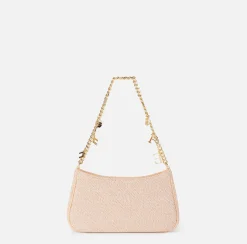 Borsa hobo in tessuto con tracolla charms