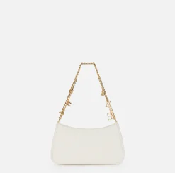 Borsa hobo in tessuto con tracolla charms