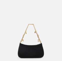 Borsa hobo in tessuto con tracolla charms