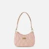 Borsa hobo in tessuto embossed con lettering