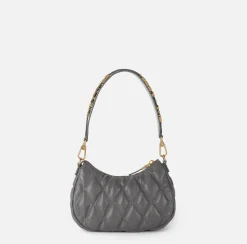 Borsa hobo in tessuto embossed con lettering