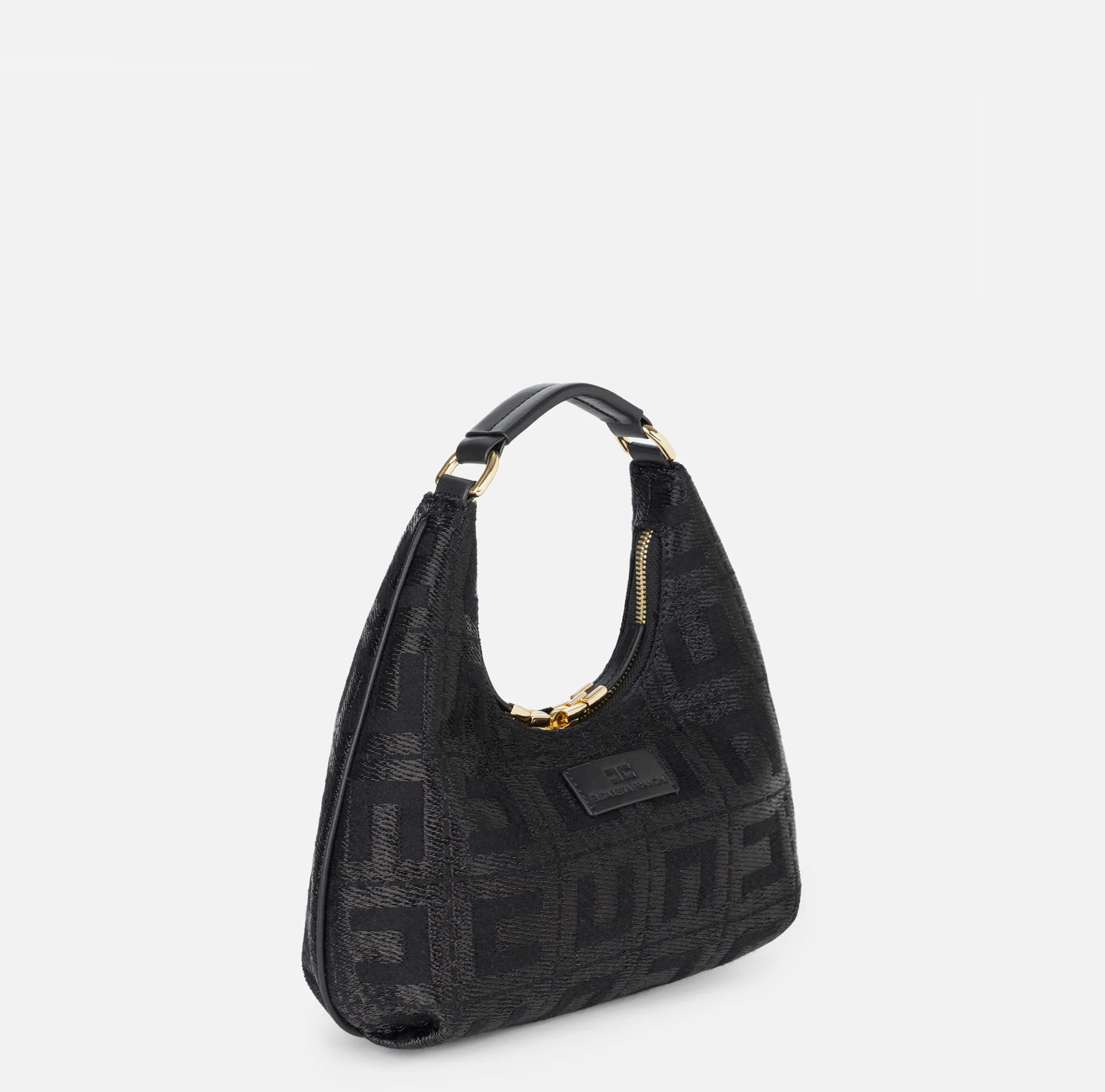 Borsa hobo in tessuto jacquard