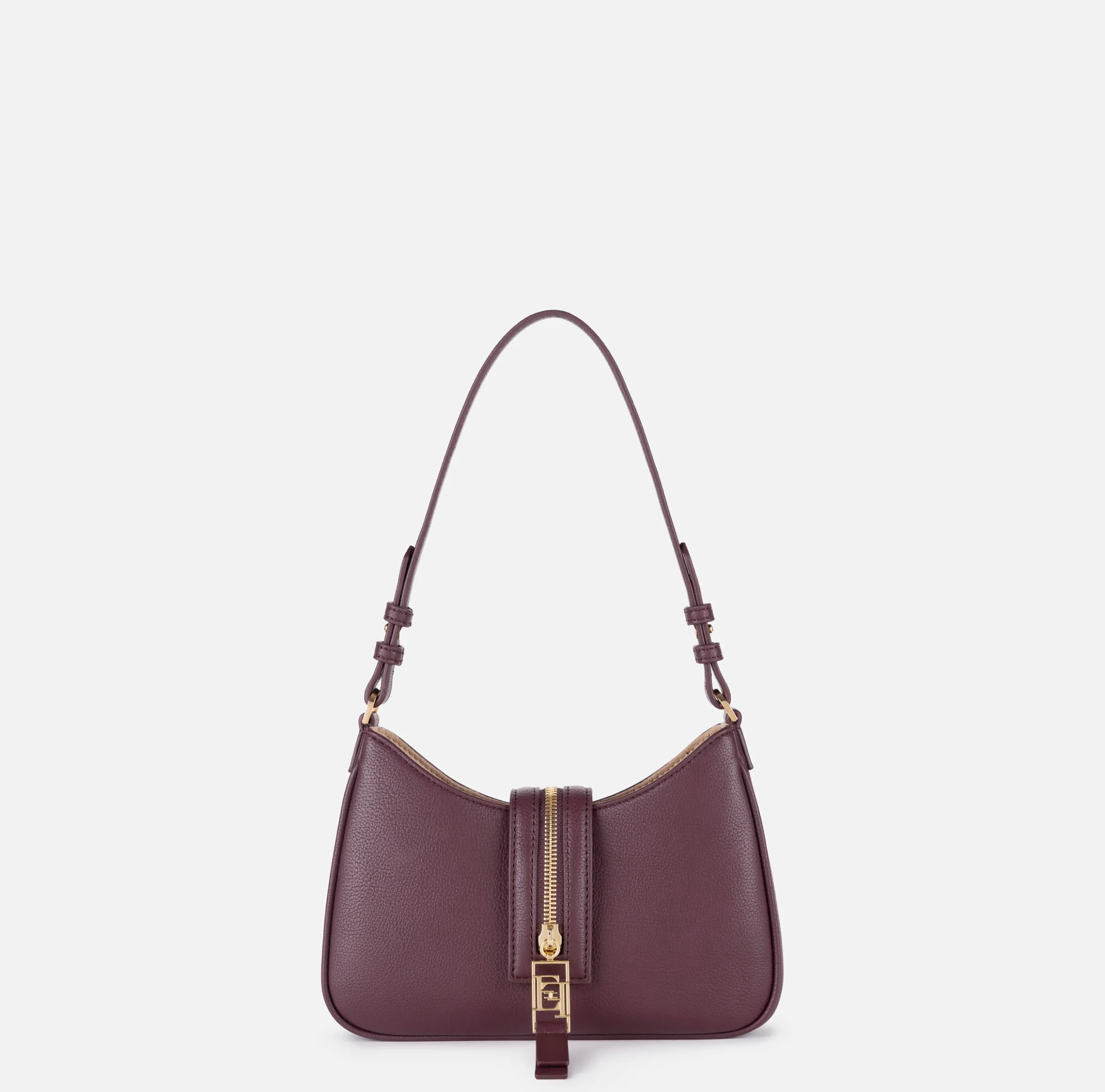 Borsa hobo piccola in materiale effetto pelle con zip