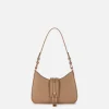 Borsa hobo piccola in materiale effetto pelle con zip