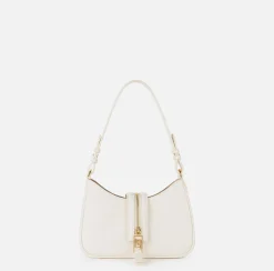 Borsa hobo piccola in materiale effetto pelle con zip