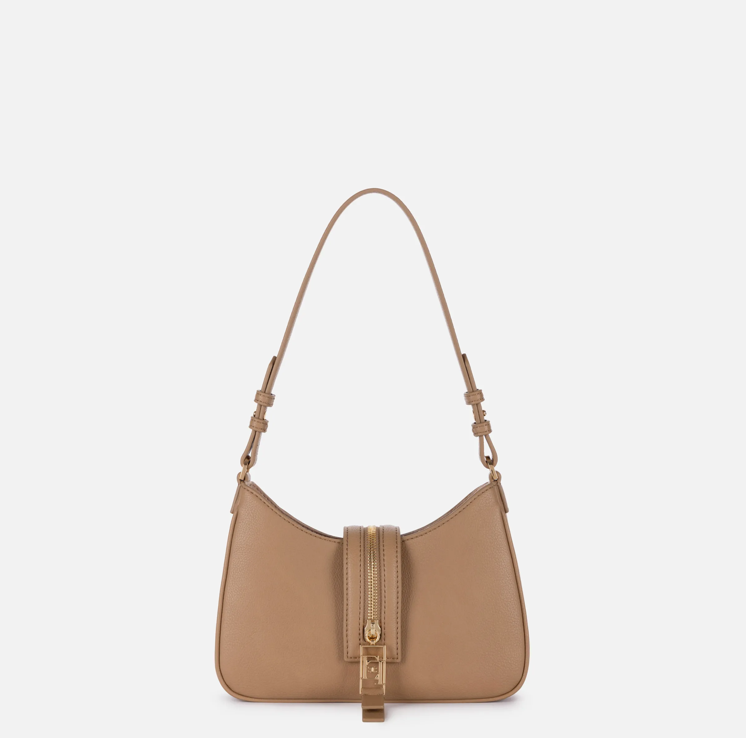 Borsa hobo piccola in materiale effetto pelle con zip