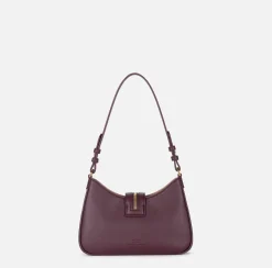 Borsa hobo piccola in materiale effetto pelle con zip