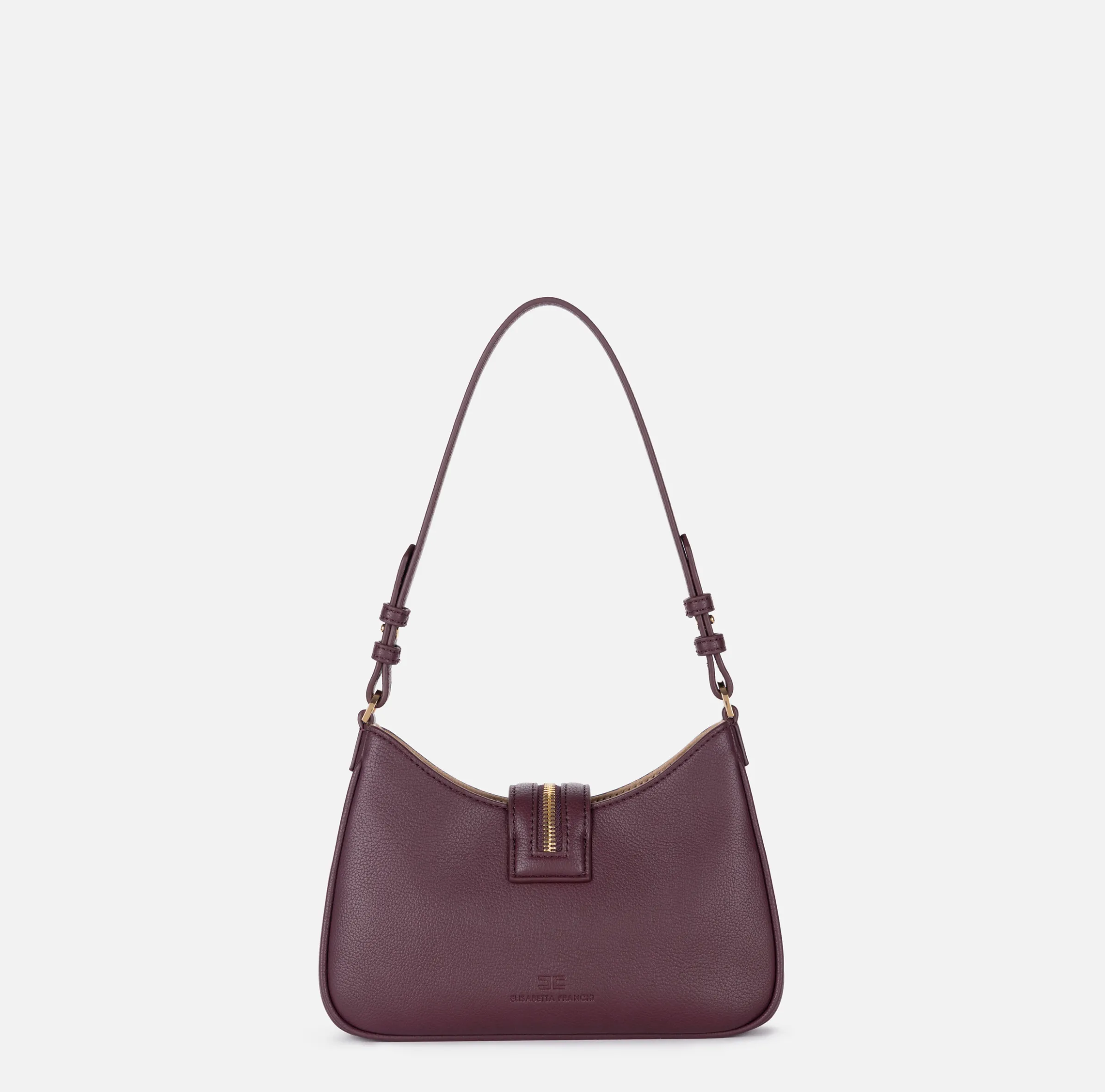 Borsa hobo piccola in materiale effetto pelle con zip