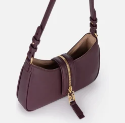 Borsa hobo piccola in materiale effetto pelle con zip