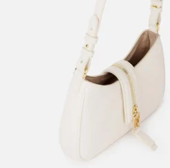 Borsa hobo piccola in materiale effetto pelle con zip